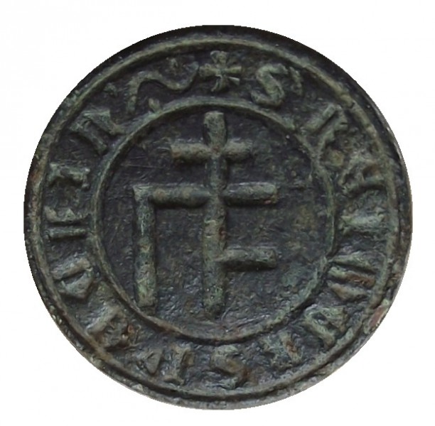 mittelalterliche Petschaft mit Hausmarke vor 1450, gespiegelt