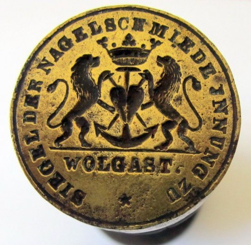 Siegel der Nagelschmiede Innung zu Wolgast 1853