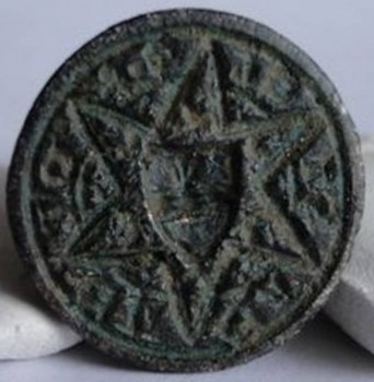 mittelalterliches Petschaft mit Wappen im Stern