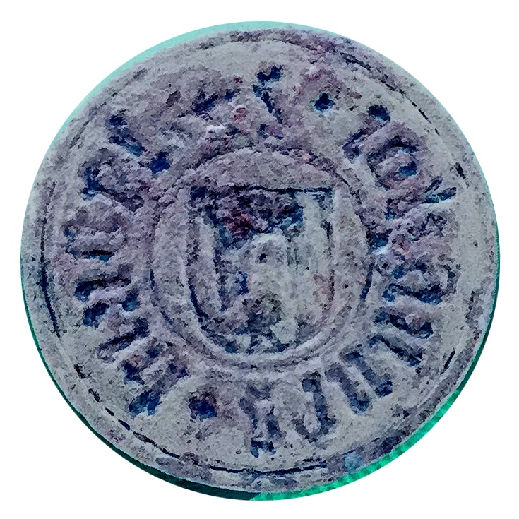 Minuskelinschrift,- S iohannes hinerk oder binert - Wappen unkenntlich, bürgerlich 15. Jh. (Westpfalz)